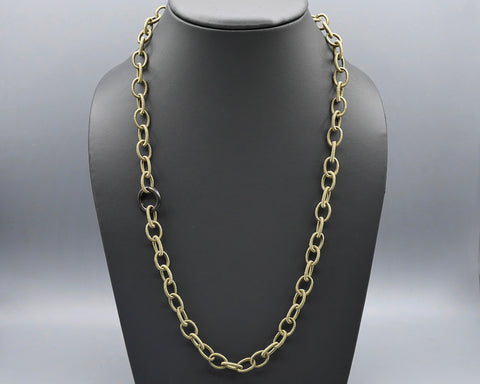 Silk Link Necklace - Non-Metallic Khaki Green