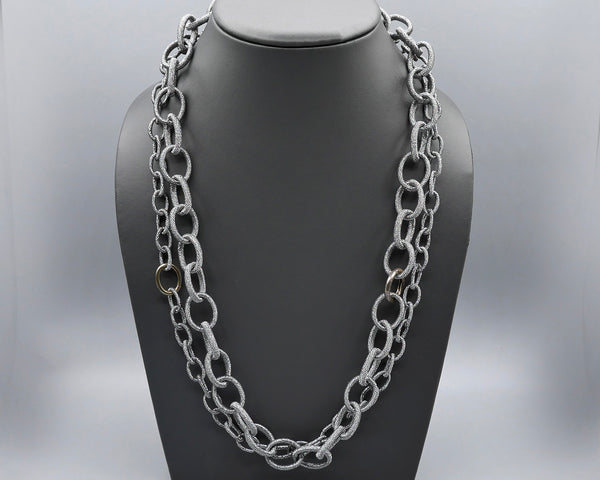 Silk Link Necklace - Metallic Gunmetal