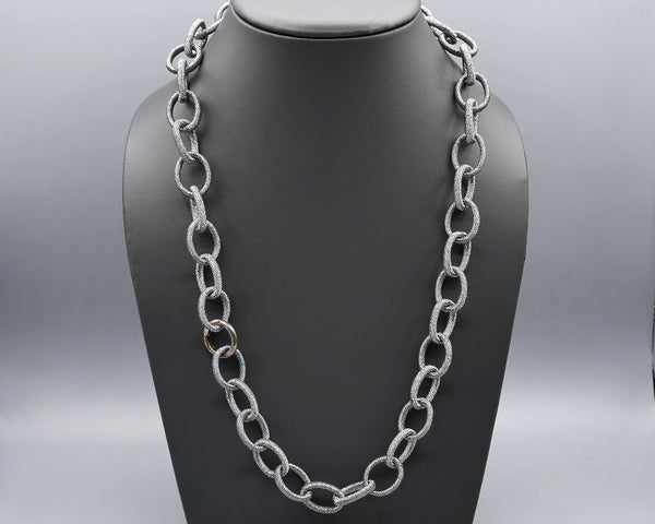 Silk Link Necklace - Metallic Gunmetal