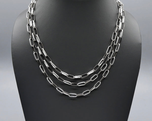 Two-Tone Black/White Link Necklace